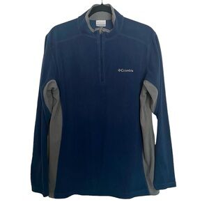 Columbia Blue Gray Half Zip Fleece Pullover Sweater Medium